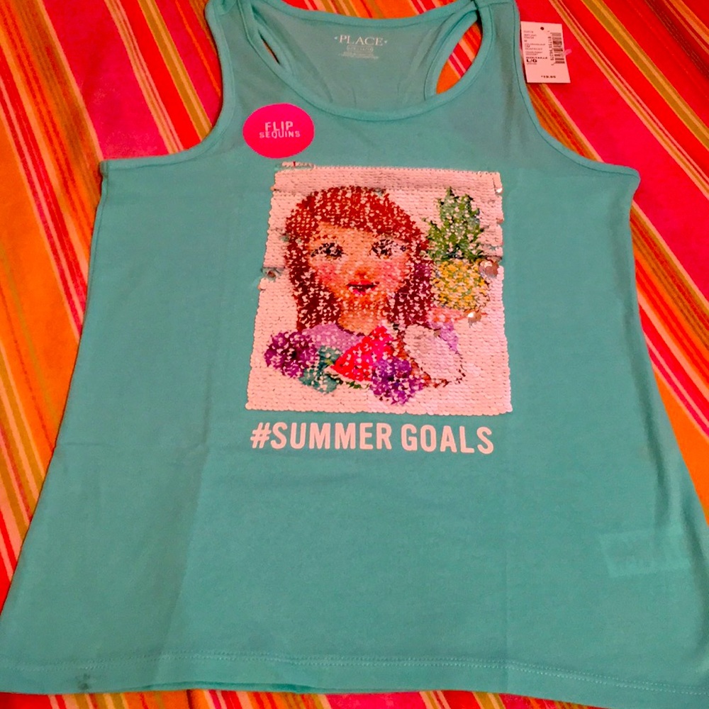 Girls 2 sided sequins flip top